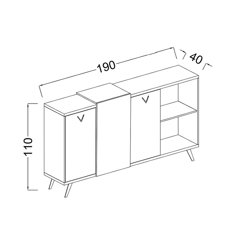کنسول اداری سینما چوب مدل وربانا - Thumbnail 1